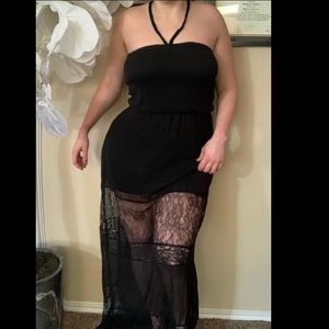 Gorgeous black lace maxi dress